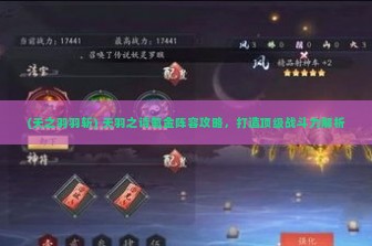 (天之羽羽斩) 天羽之诗氪金阵容攻略，打造顶级战斗力解析